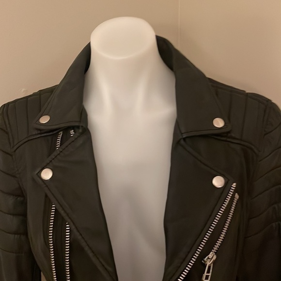 (NWT) Goosecraft Dual Zip Leather Black Biker Jacket, Medium - Picture 7 of 16